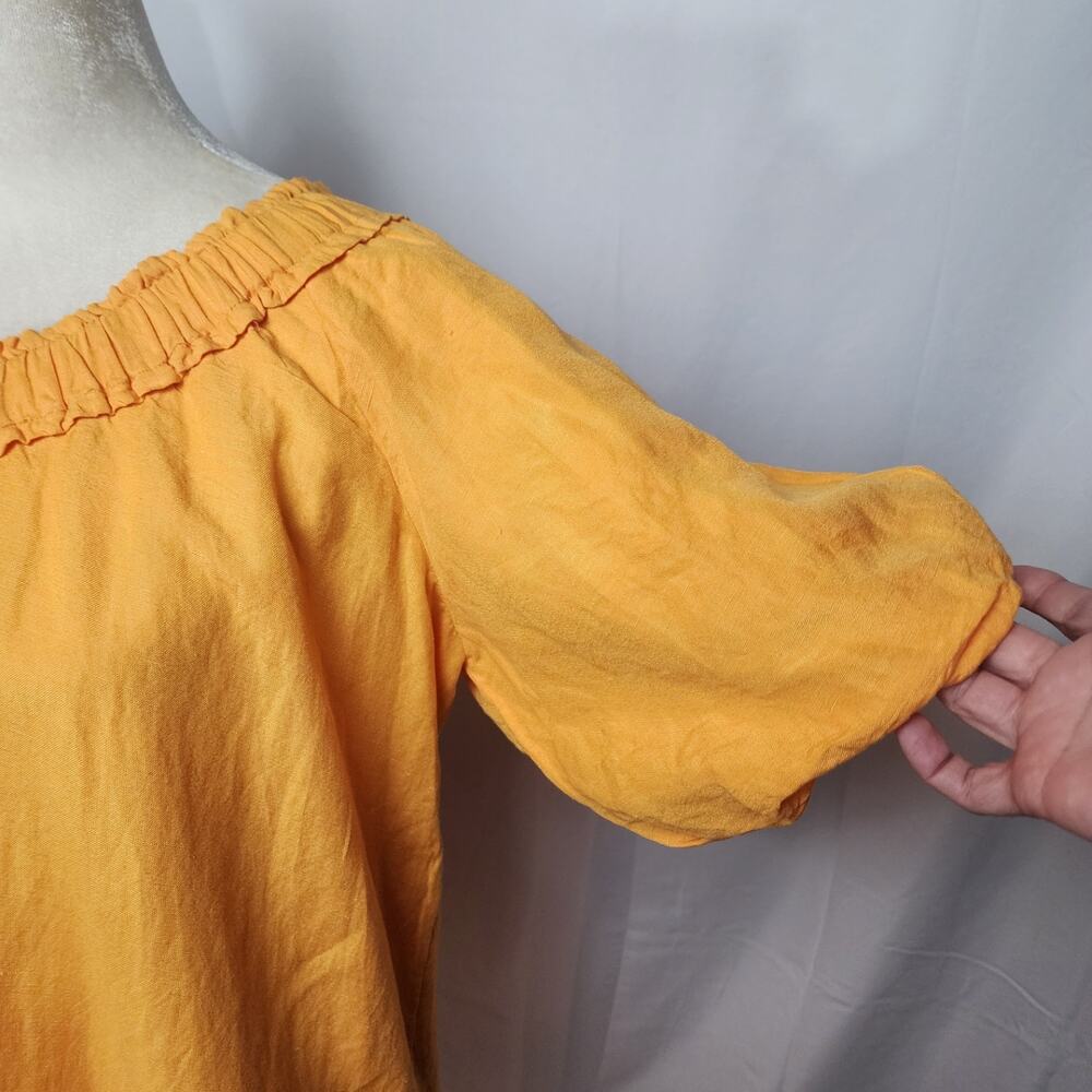 By Anthropologie one shoulder waistless mini dress linen blend woman's size xs - Picture 8 of 11